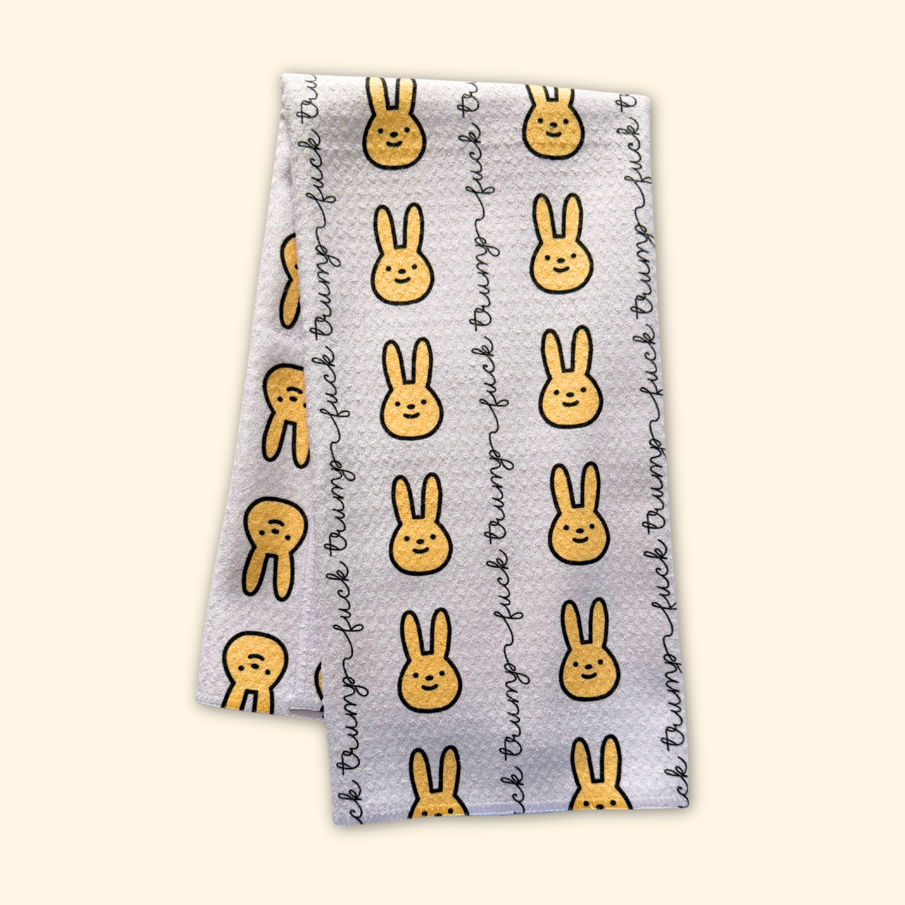 F*ck Trump Easter Bunnies Waffle Weave Kitchen Towel