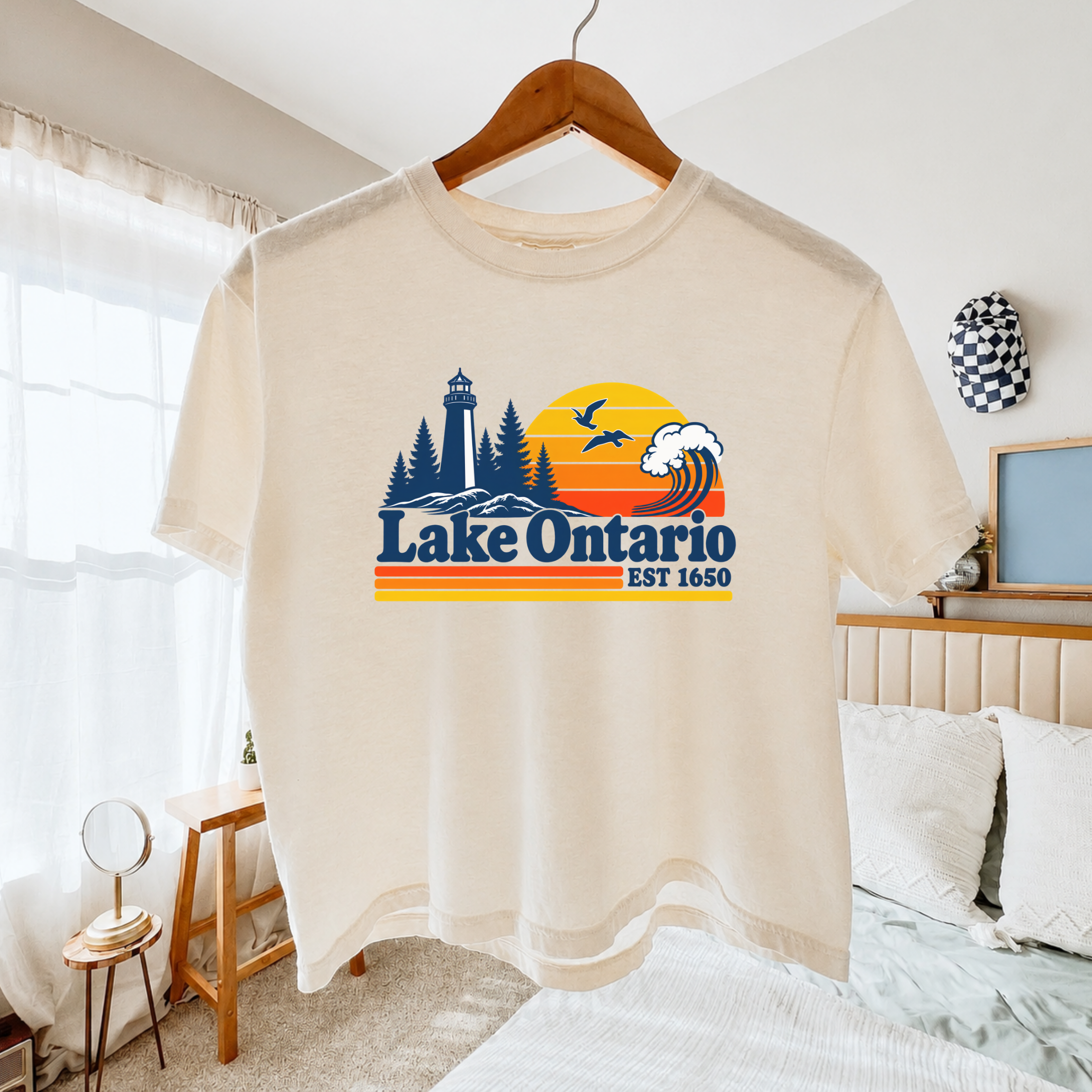 Retro Lake Ontario Cropped T-Shirt